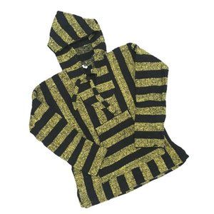 Handmade Mexican Baja Hoodie Poncho Sweatshirt- Size Small - Hippie & Bohemian
